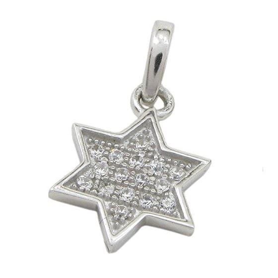 Womens White star of david cz pendant Silver34 1