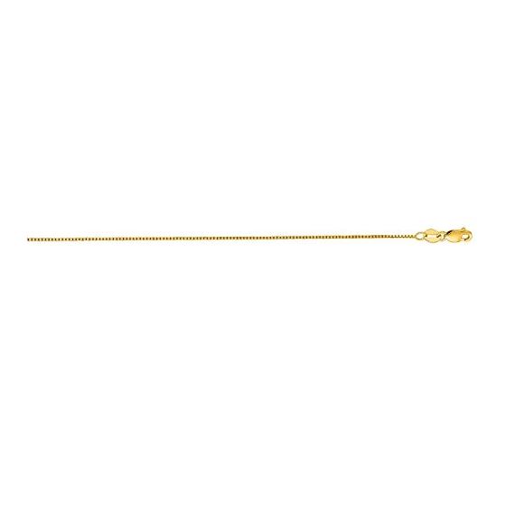 14K Yellow Gold 0.7mm wide Shiny Classic Box Chain with Lobster Clasp 1