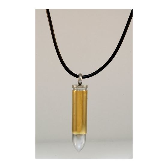 Stainless Steel Two Tone Bullet Pendant with Chain 3