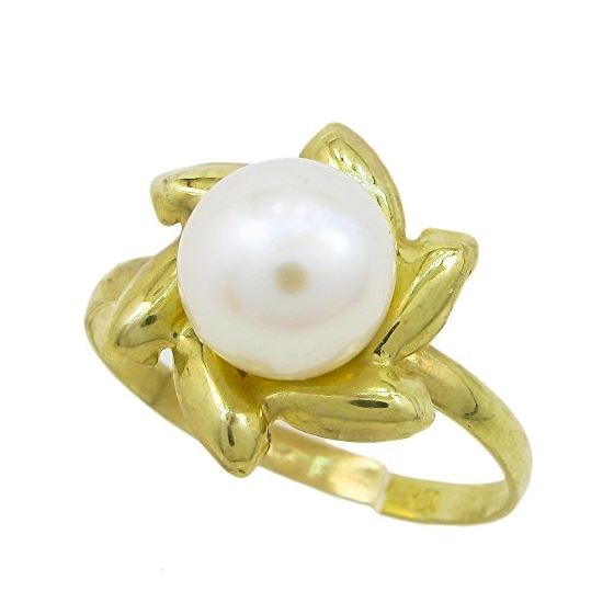 10K Yellow Gold womens synthetic pear ring ASVJ39 1