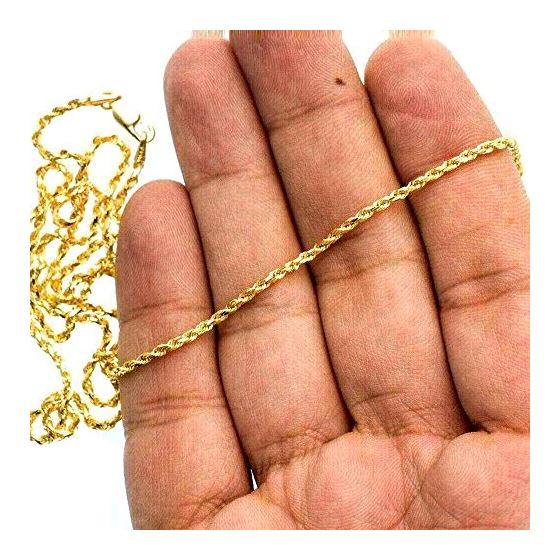 Unisex 10K Yellow Gold 1.8MM Wide Rope Chain Sizes: 16 18 20 22 24 (18 Inches) 3