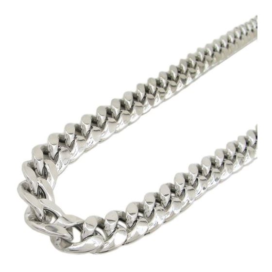 "Sterling silver white miami cuban link HOLLOW chain 32"" 10MM SB93 32 inches long and 10mm wide 1"