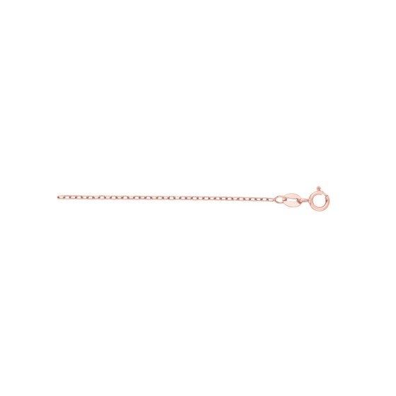 14K Rose Gold 1.3mm wide Diamond Cut Faceted Cable Link Chain with Spring Ring Clasp 1