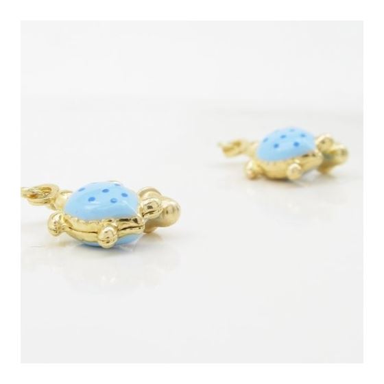 14K Yellow gold Tortoise cz chandelier earrings for Children/Kids web390 3