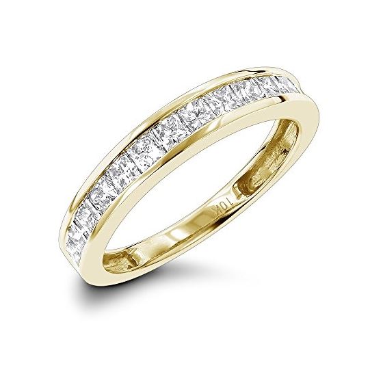 10K Gold Princess Cut Natural 1 Ctw Diamond Weddin