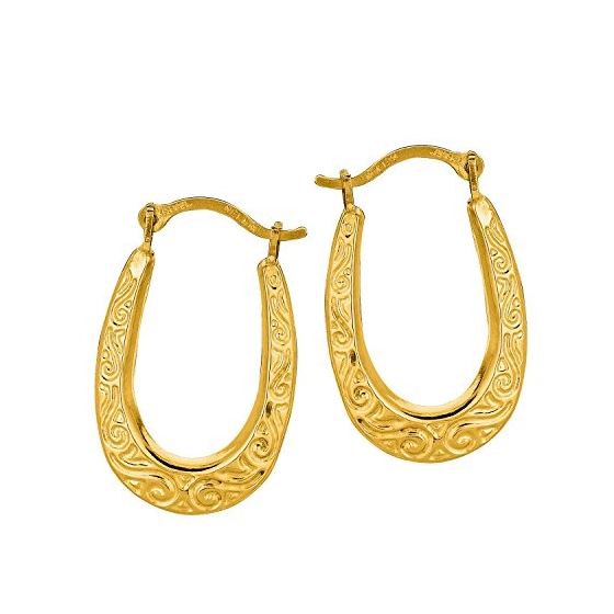 10K Yellow Gold Ladies Hoop Earrings 511ER