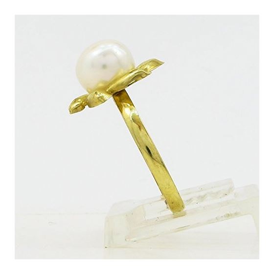 10K Yellow Gold womens synthetic pear ring ASVJ39 3