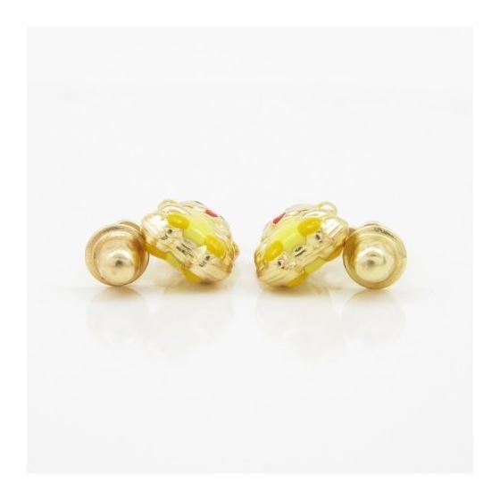 14K Yellow gold Panda cz chandelier earrings for Children/Kids web367 3