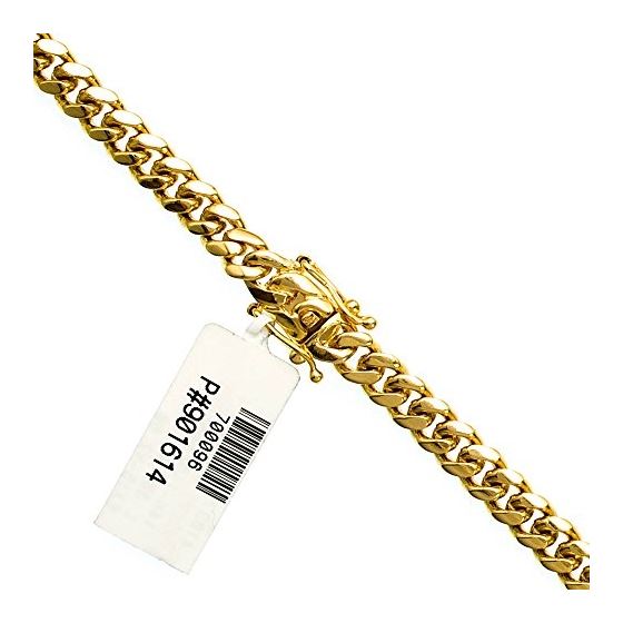 "14K YELLOW Gold MIAMI CUBAN SOLID CHAIN - 30"" Long 7X3.5MM Wide 1"