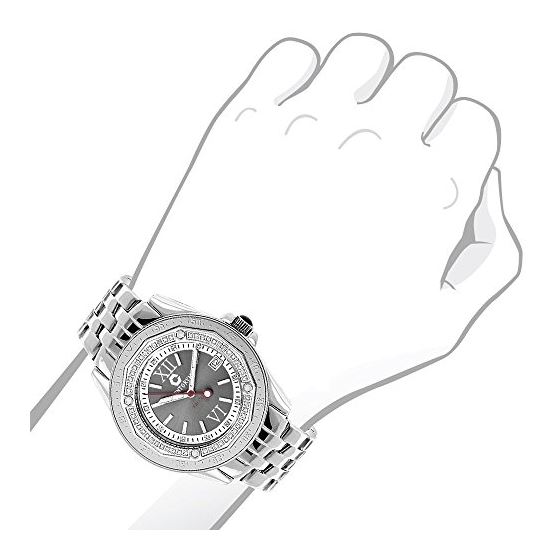 Centorum Mens Real Diamond Watch: Midsize Falcon 0.5ct Gunmetal Grey Bands 3