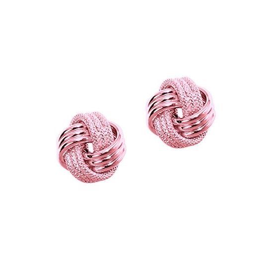 14K Pink Gold Ladies Post Earrings PER921