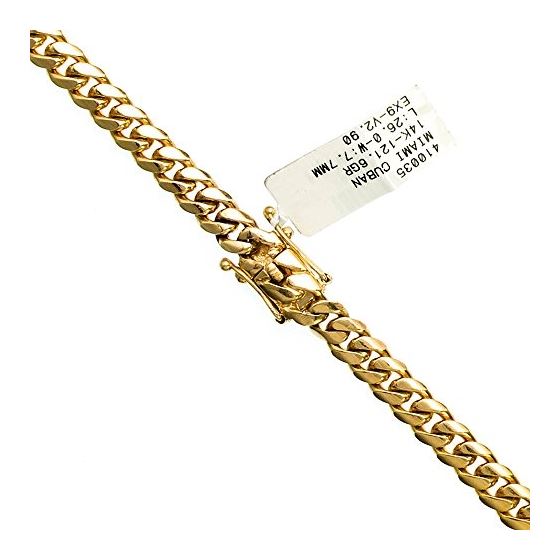 "14K YELLOW Gold MIAMI CUBAN SOLID CHAIN - 26"" Long 7.7X3MM Wide 1"