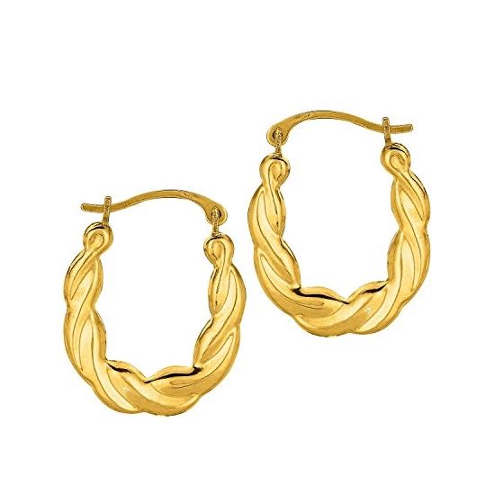 10K Yellow Gold Ladies Hoop Earrings 512ER