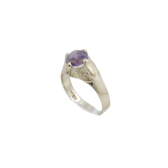 10k Yellow Gold Syntetic purple gemstone ring ajjr87 Size: 2 1