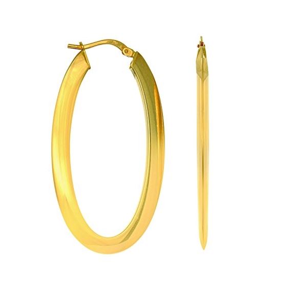14K Yellow Gold Ladies Hoop Earrings ER3036