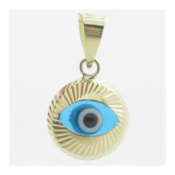 Womens bp1 kabbalah evil eye 14k solid yellow gold good luck charm pendant 1