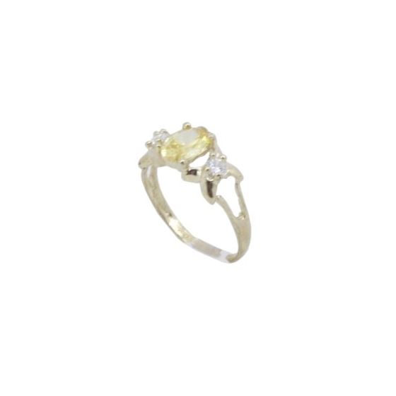 10k Yellow Gold Syntetic yellow gemstone ring ajr2 Size: 8 1