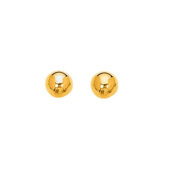 14kt Yellow Gold 6.0mm Shiny Ball Post Earring