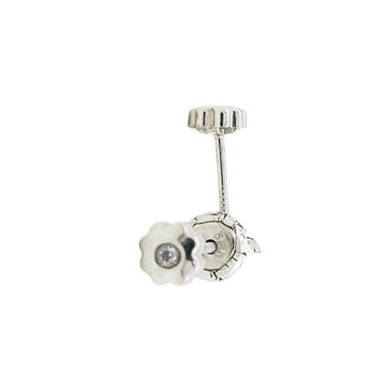 14K White gold Flower cz stud earrings for Children/Kids web202 1