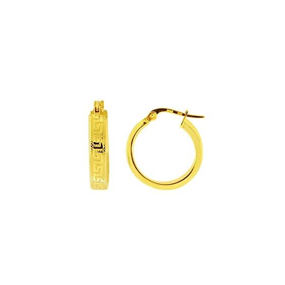 14K Yellow Gold Ladies Hoop Earrings ER525