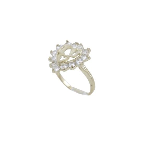 10k Yellow Gold Syntetic white gemstone ring ajr1 Size: 7.25 1