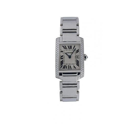 Cartier Tank Francaise 18K White Gold Midsize Watch WE1018S3