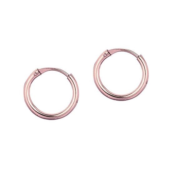 14K Pink Gold Ladies Hoop Earrings PER1136