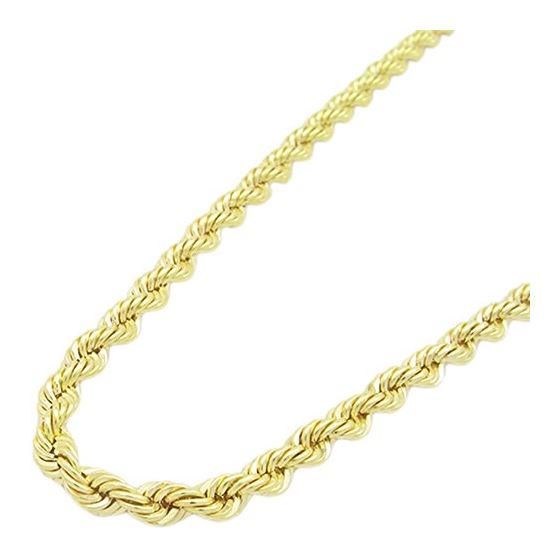 "Mens 10k Yellow Gold skinny rope chain ELNC16 22"" long and 3.3mm wide 1"
