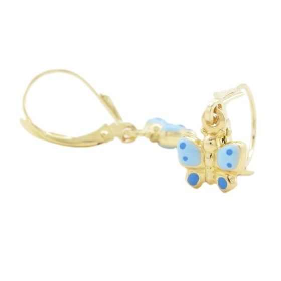 14K Yellow gold Butterfly chandelier earrings for Children/Kids web364 1