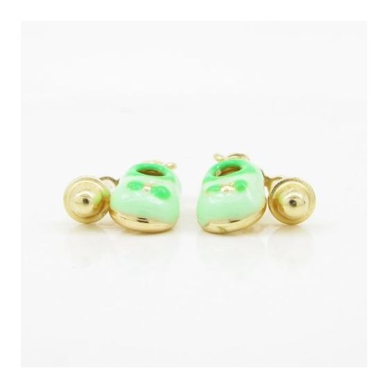 14K Yellow gold Baby shoe cz chandelier earrings for Children/Kids web376 3