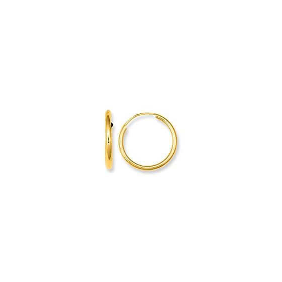 14K Yellow Gold Ladies Hoop Earrings ER910