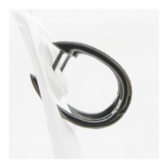 Womens .925 sterling silver Black and white hoop earring 2mm thick and 4mm wide Size 3