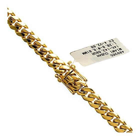 "14K YELLOW Gold MIAMI CUBAN SOLID CHAIN - 28"" Long 8X3MM Wide 1"