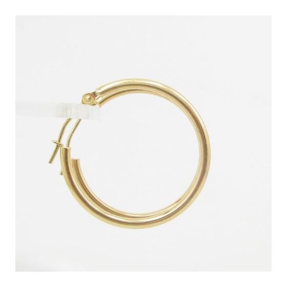 10k Yellow Gold earrings Plain hoop AGBE9 3