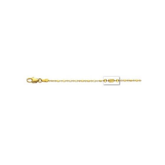 14K Yellow Gold 1.2mm wide Diamond Cut Bead Chain with Lobster Clasp 1