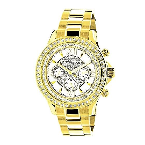 Men's Diamond Bezel Watch Yellow Gold Plated 2