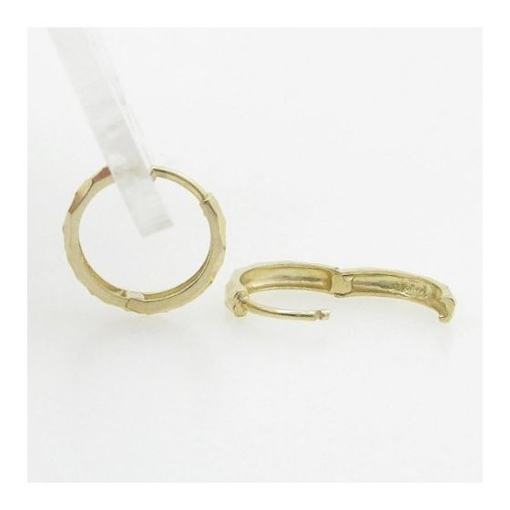 womens bp13 fancy earrings 14K yellow gold italian ball stud huggie hoop 3