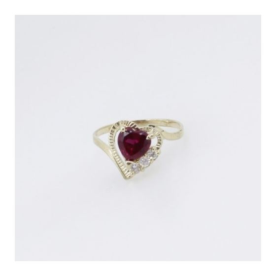 10k Yellow Gold Syntetic red gemstone ring ajr25 Size: 8.25 3