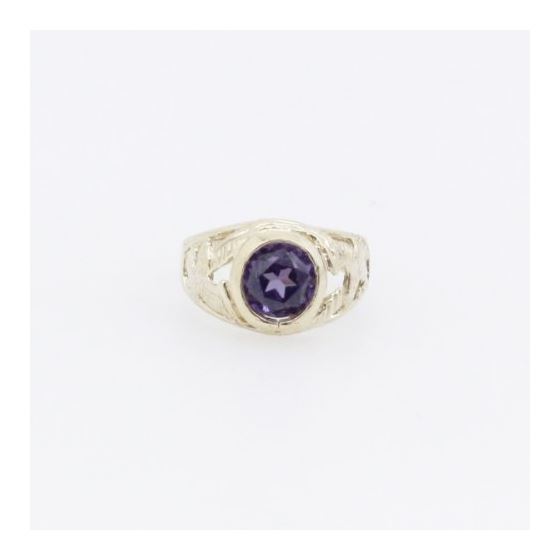 10k Yellow Gold Syntetic purple gemstone ring ajjr94 Size: 2 3