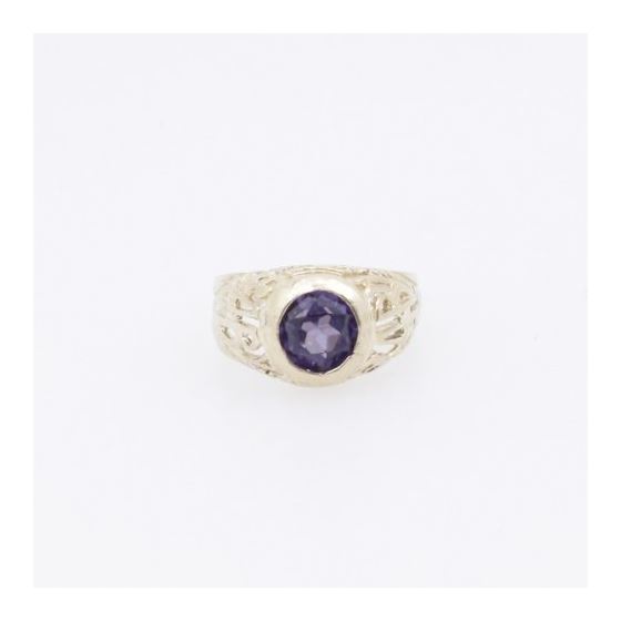 10k Yellow Gold Syntetic purple gemstone ring ajjr54 Size: 2.25 3