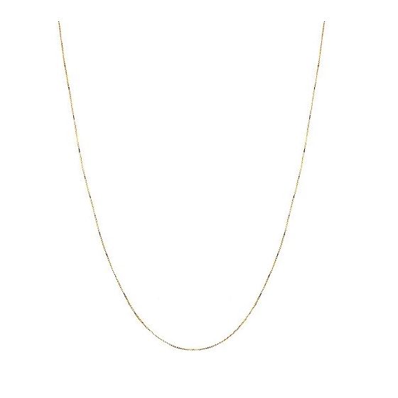 10K YELLOW Gold SOLID BOX CHAIN Chain - 22 Inches Long 0.8MM Wide with Lobster Clasp 3