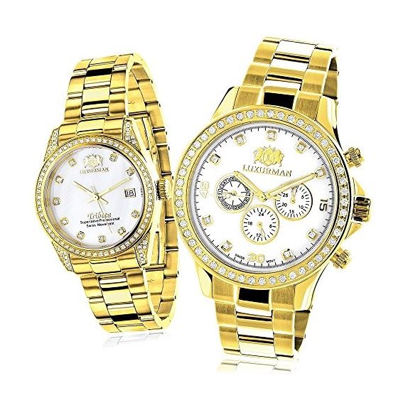 Matching His And Hers Watches: Yellow Gold Plated