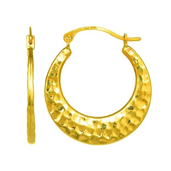 10K Yellow Gold Ladies Fancy Lt.Hoop Earrings ZER221