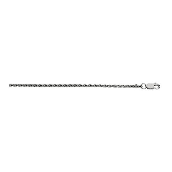 Sterling Silver 2.2 mm Wide Rhodium Platerd Chain 16 Inch Long