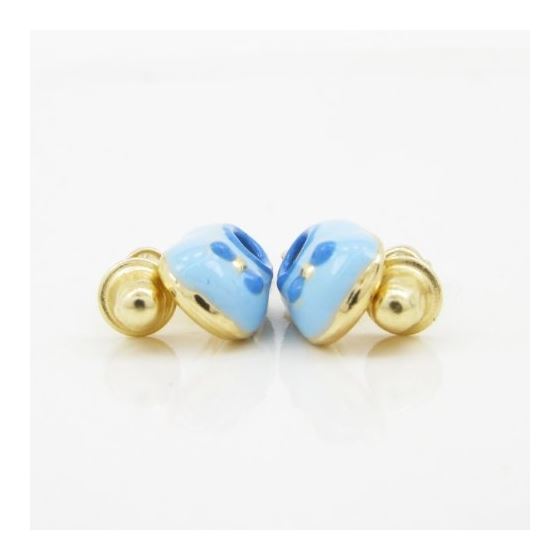 14K Yellow gold Baby shoe cz chandelier earrings for Children/Kids web373 3