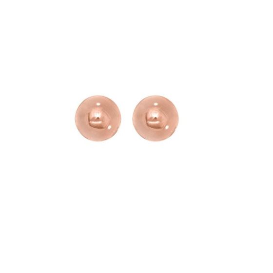 14K Pink Gold Ladies Ball Stud Earrings P6BALL