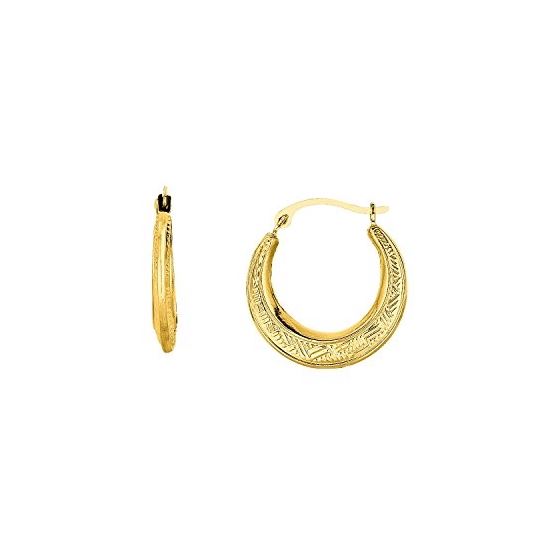 10K Yellow Gold Ladies Hoop Earrings 112ER