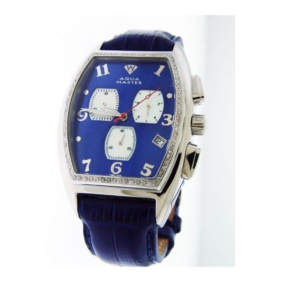 New Men's 1.00Ct Blue Face Diamond Watch