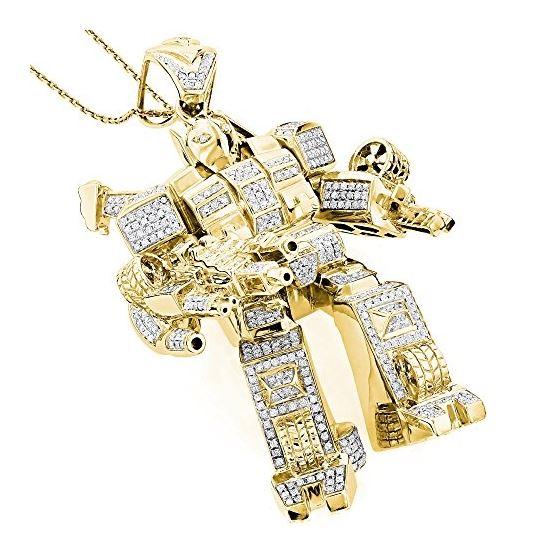 Mens 3-D Transformer Natural 1.25 Ctw Diamond Pend