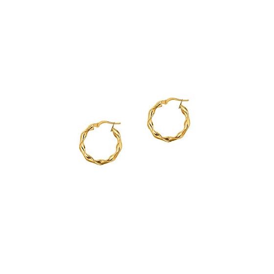 14K Yellow Gold Ladies Hoop Earrings ER1264